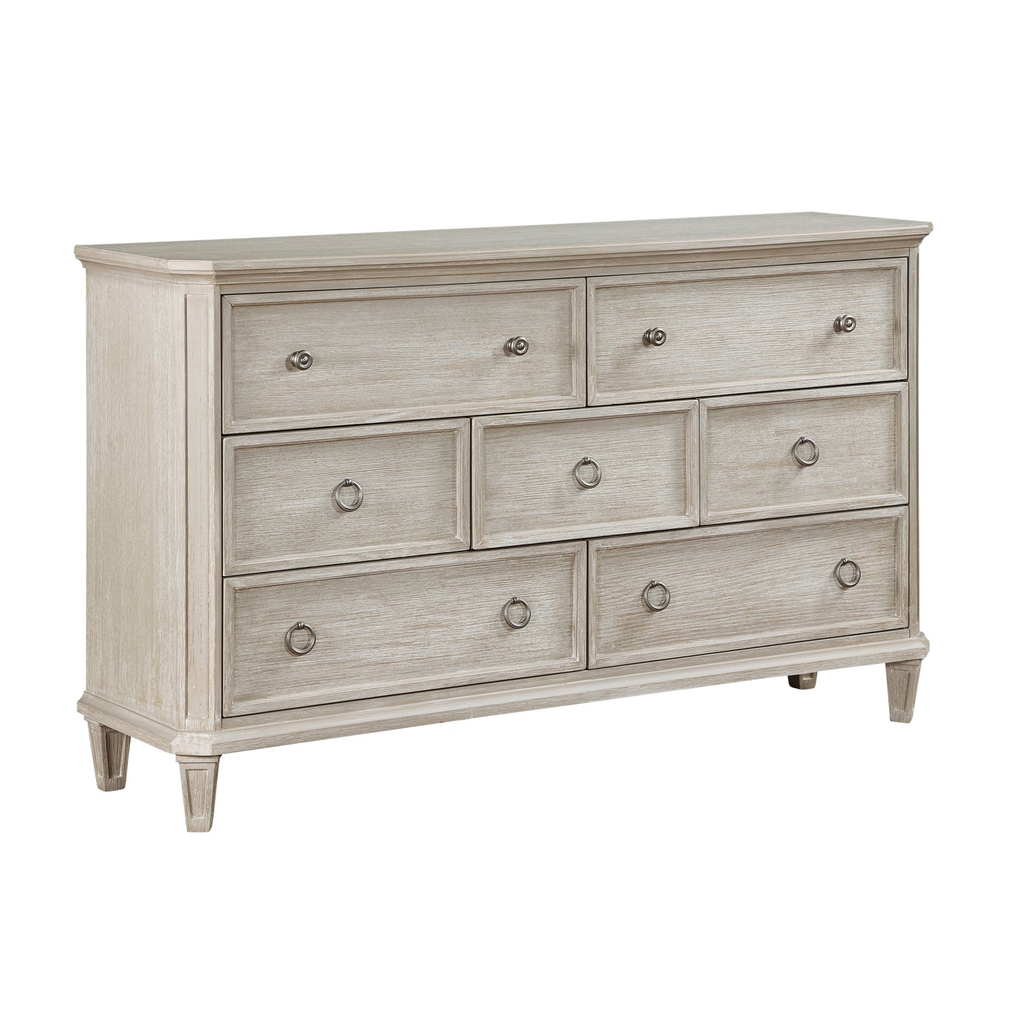 Traditional Design Bedroom Furniture 1pc Dresser of 7x Drawers Light Brown Finish Clipped Corners