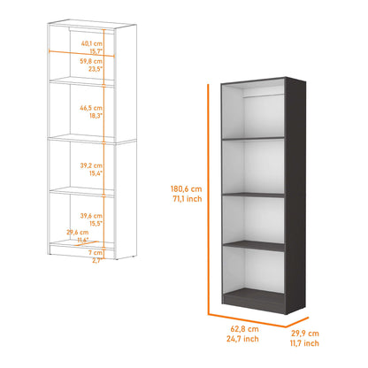 Zachary Matt Gray and White Tier Storage Shelves Bookcase