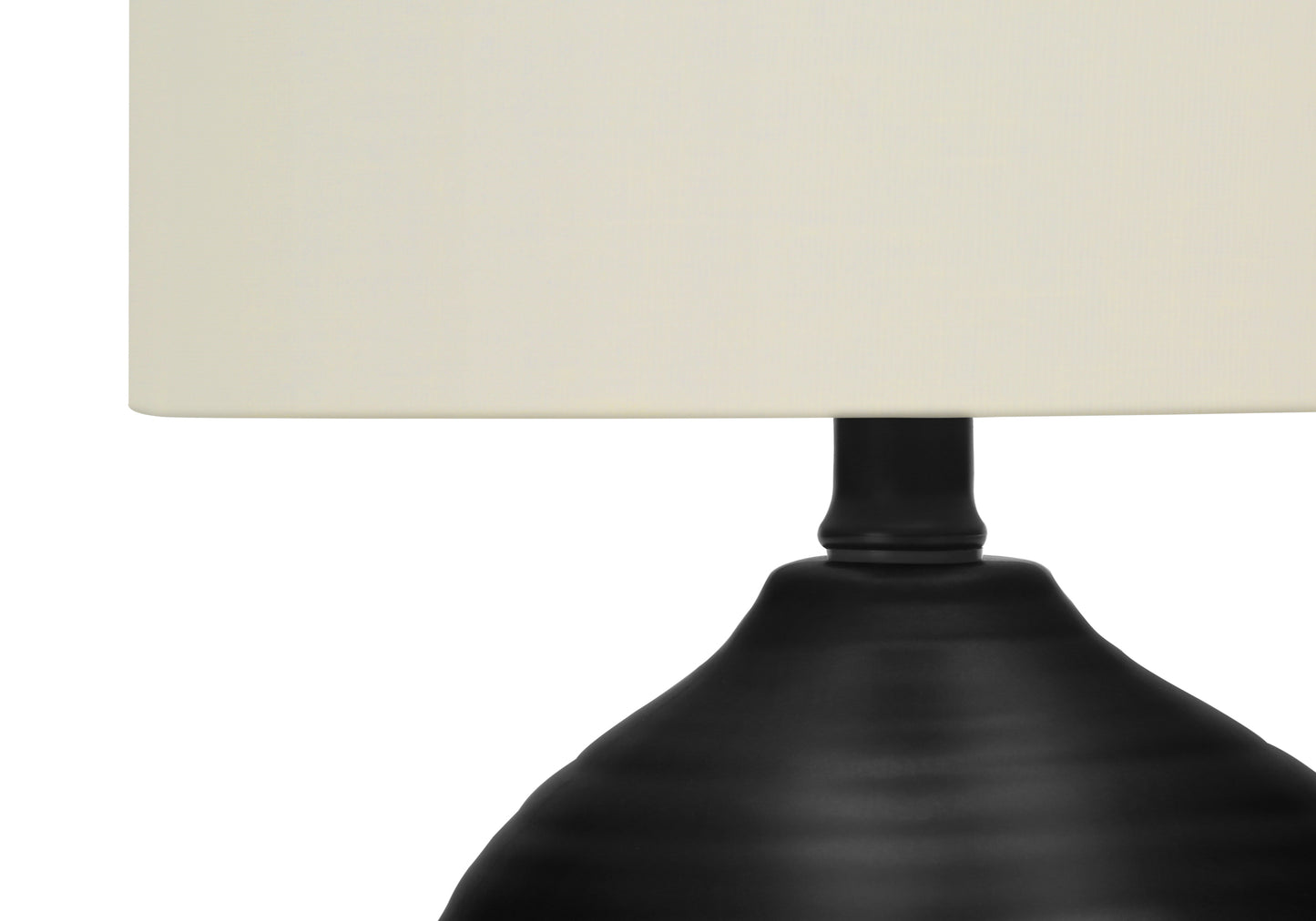 Lighting, 17"h, Table Lamp, Black Ceramic, Ivory / Cream Shade, Transitional