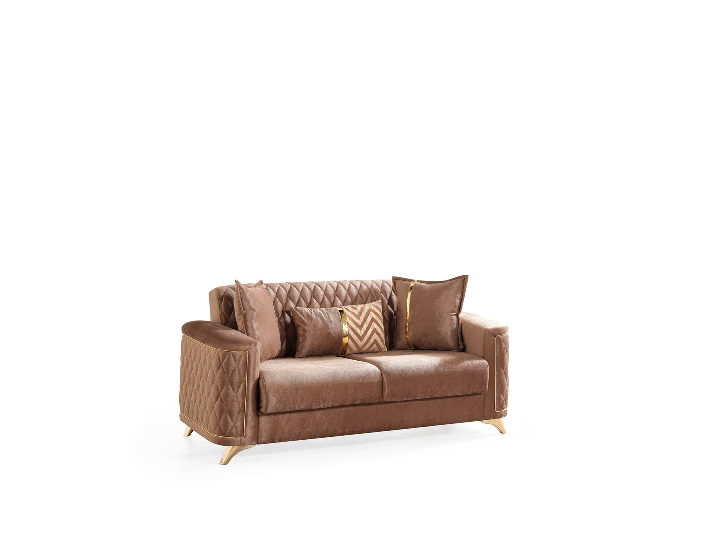 Luna 2Pc Modern Living Room Set in Copper