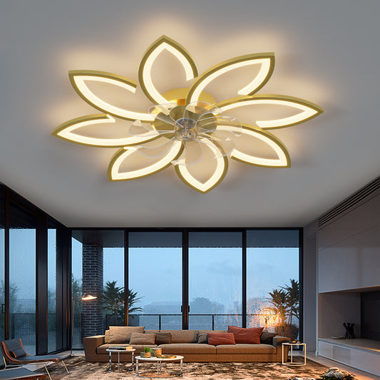 35Inches Ceiling Fan with Lights Remote Control Dimmable LED, 6 Gear Wind Speed Fan Light , 1/2/4h timing