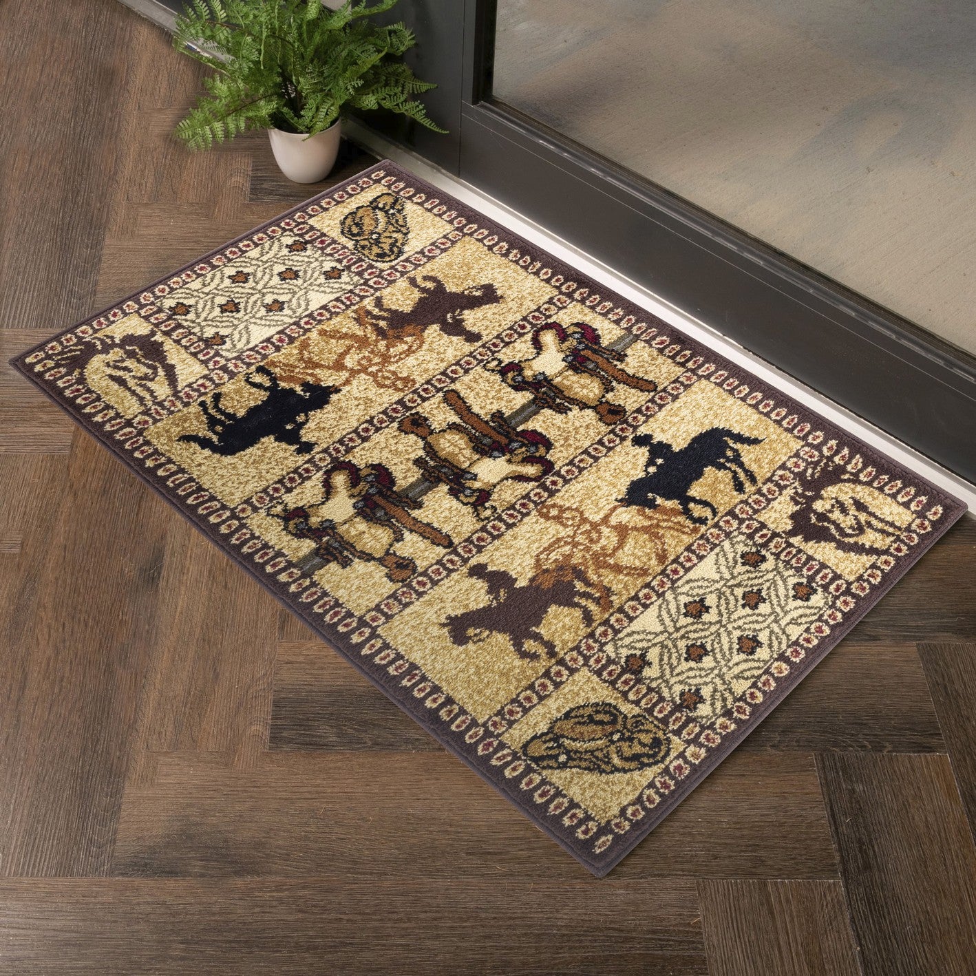 Tribes GC_YLS4009 Beige 5 ft. 3 in. x 7 ft. 3 in. Southwest Area Rug