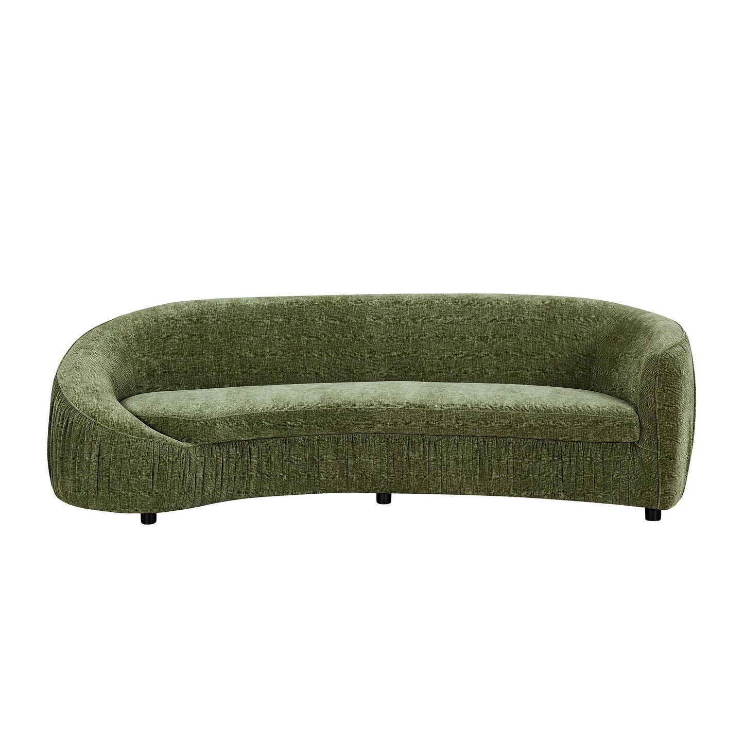 92.13 Inch Modern Design Curved Shaped Sofa Couch for Living Room,Upholstered Fabric 4-Seat Sofa No Need to Assembly Couch for Apartment,Green