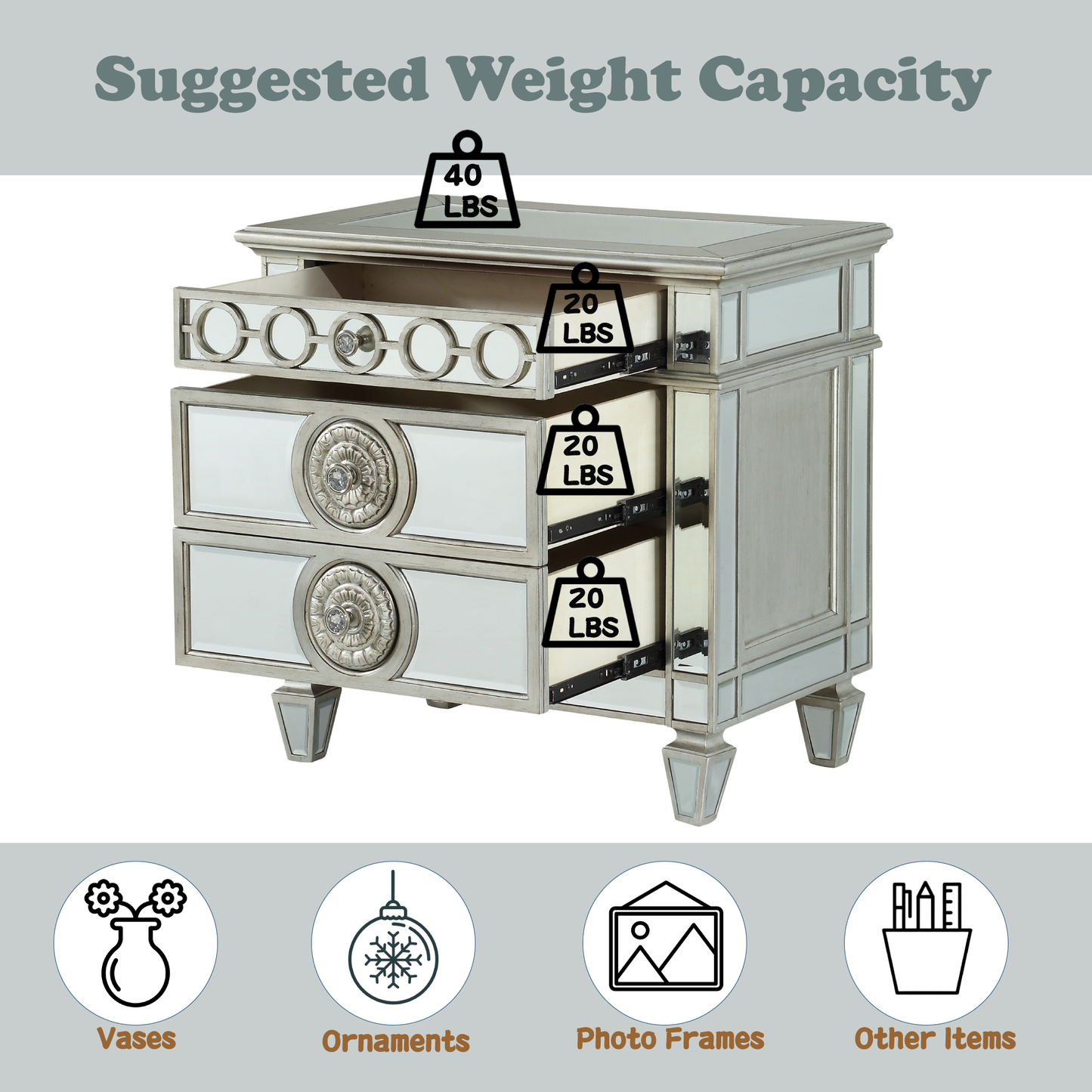 Varian Mirrored Nightstand