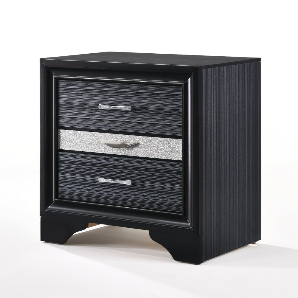 Naima Black Finish Nightstand
