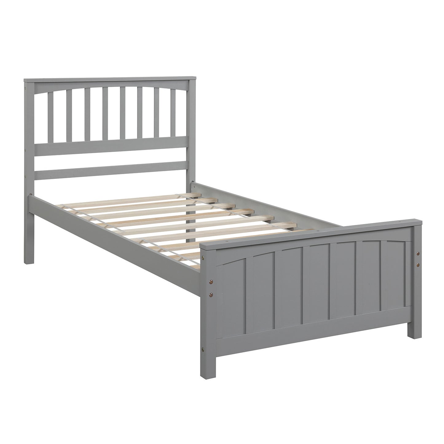 Wood Platform Bed Twin size Platform Bed, Gray