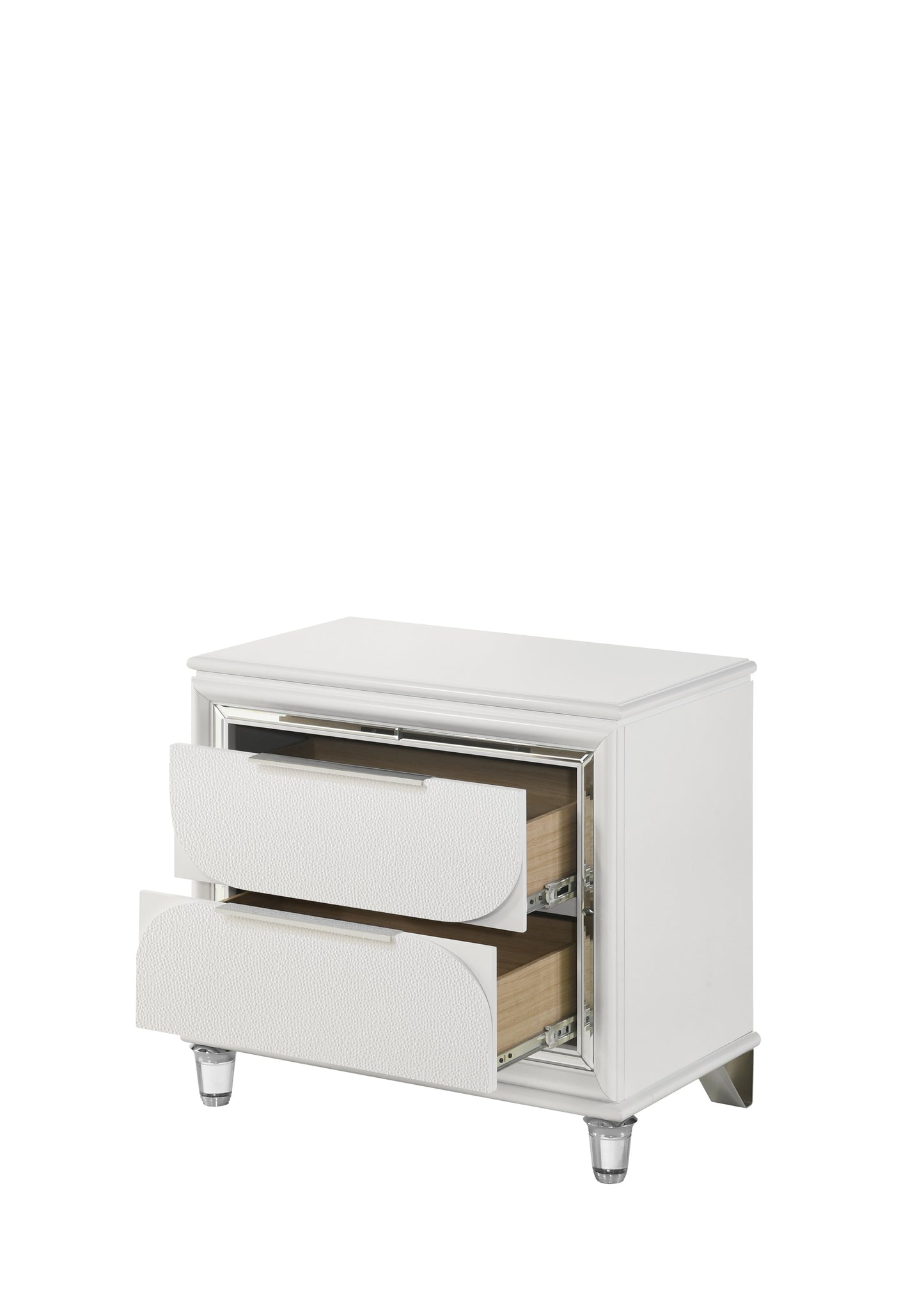 Tarian Pearl White Finish Nightstand