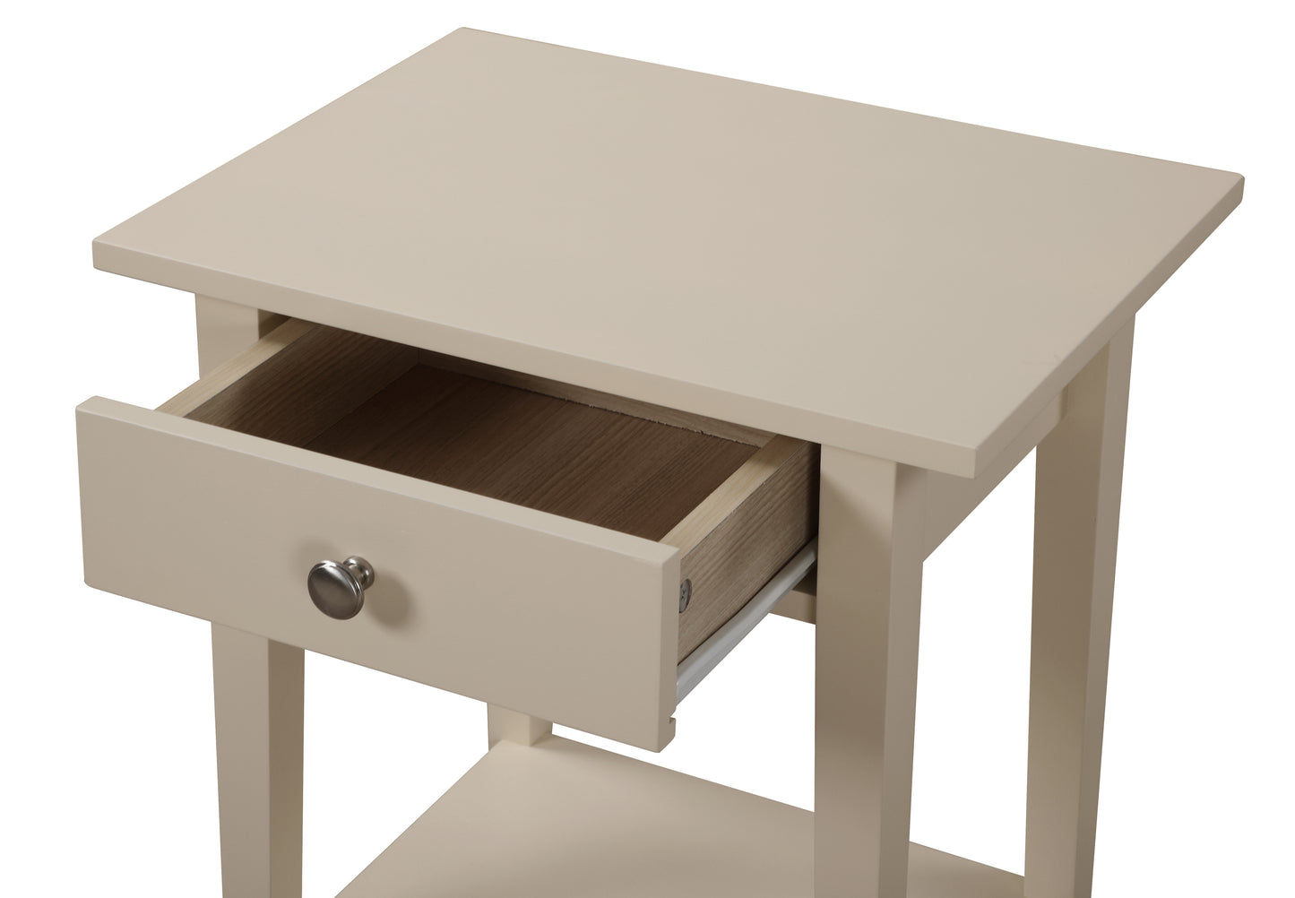 Sleek Contemporary Nightstand In Beige