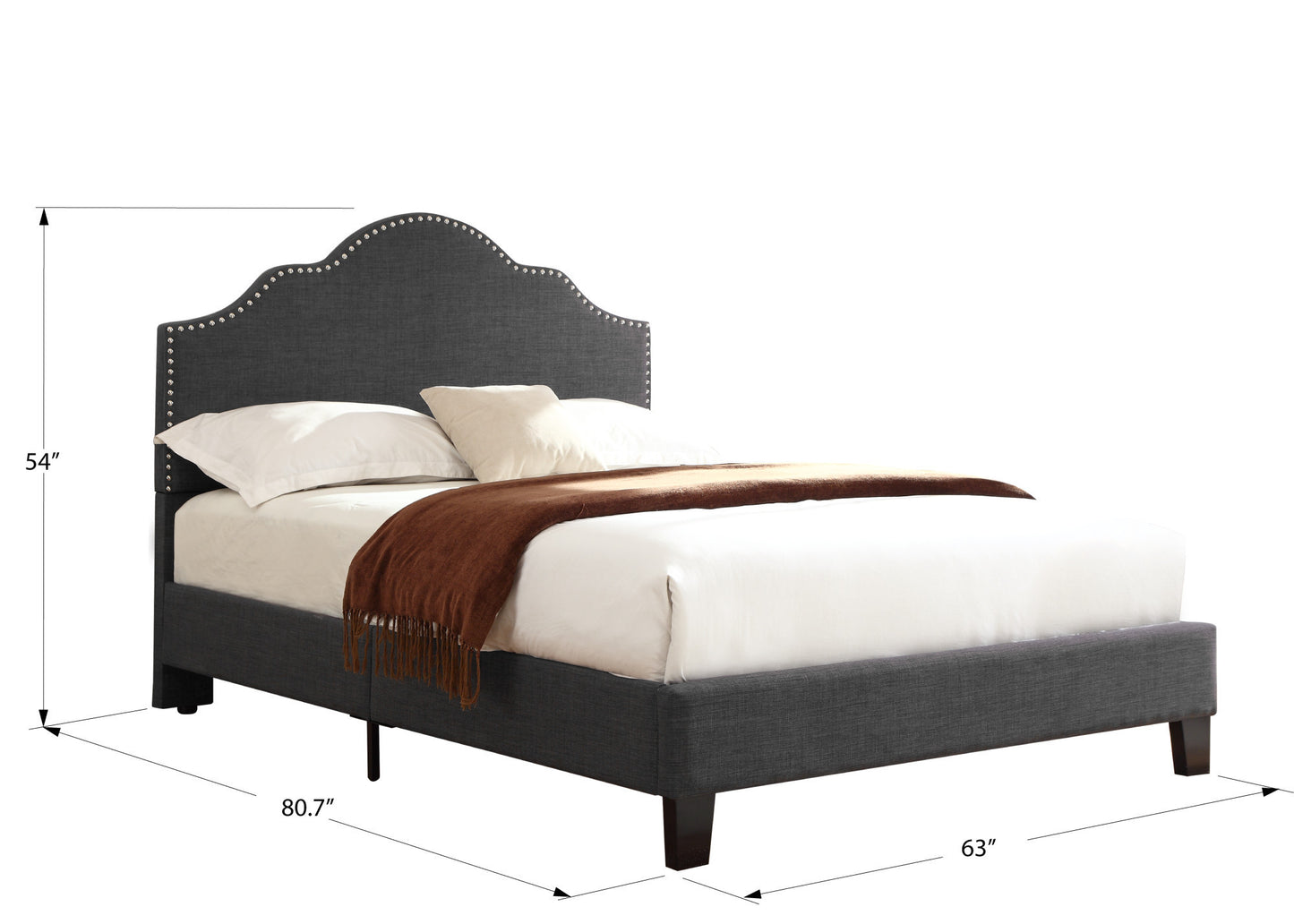 Kopa Gray Queen Upholstered Bed