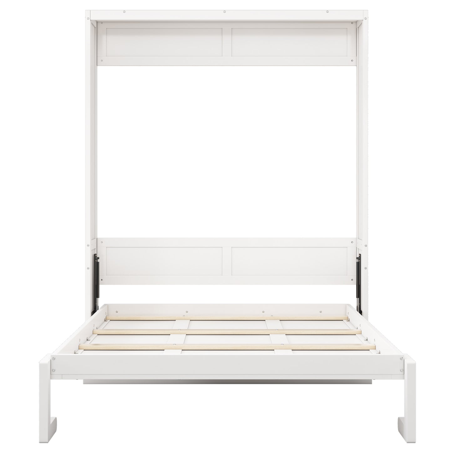 Queen Size Murphy Bed, 68-inch Cabinet Bed Folding Wall Bed with Desk Combo Perfect for Guest Room,Study, Office,White(old sku:BS530192AAC)