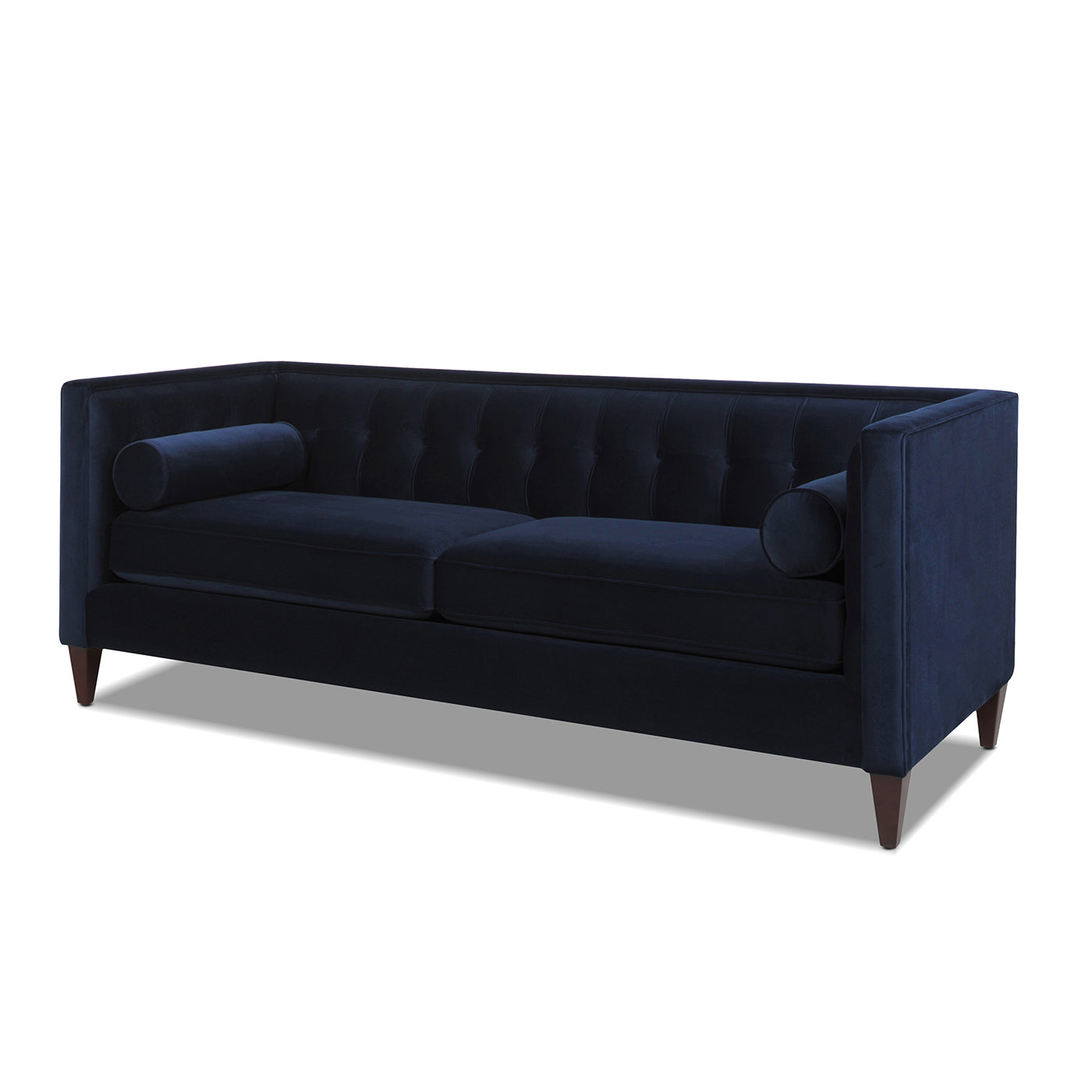 Jack 84" Modern Tuxedo Tufted Sofa, Dark Navy Blue Performance Velvet