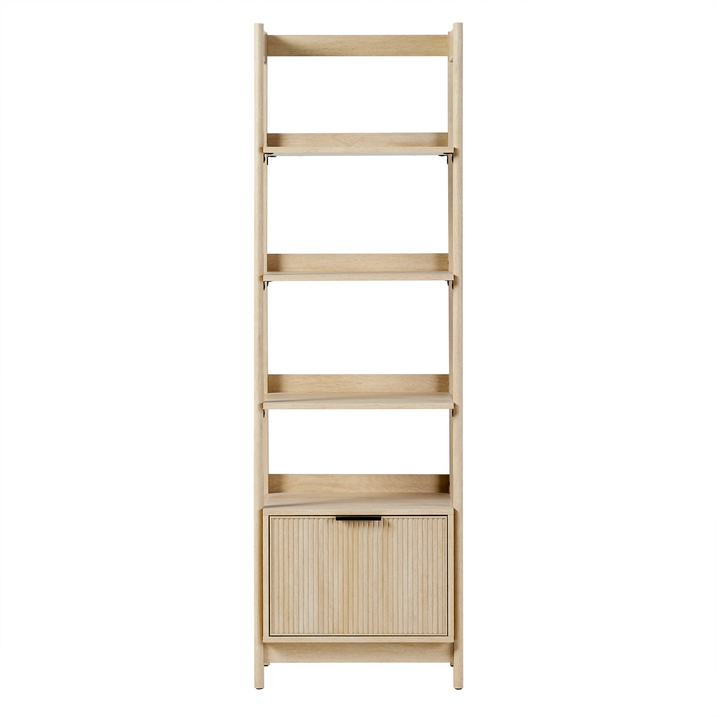 Transitional Narrow Bookshelf with Drawer on Bottom - Oak