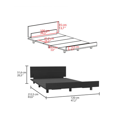 Kaia Twin Bed Base with Headboard Black