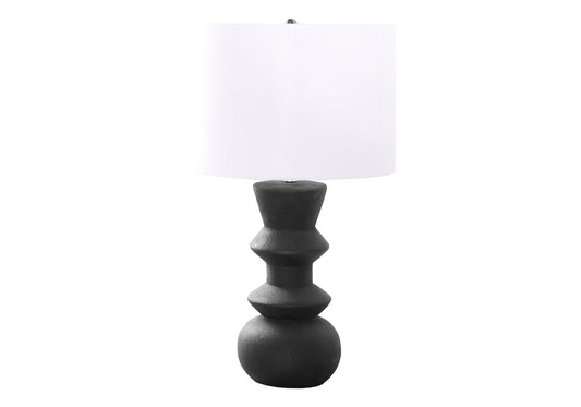 Lighting, 26"h, Black Ceramic, Ivory / Cream Shade, Contemporary