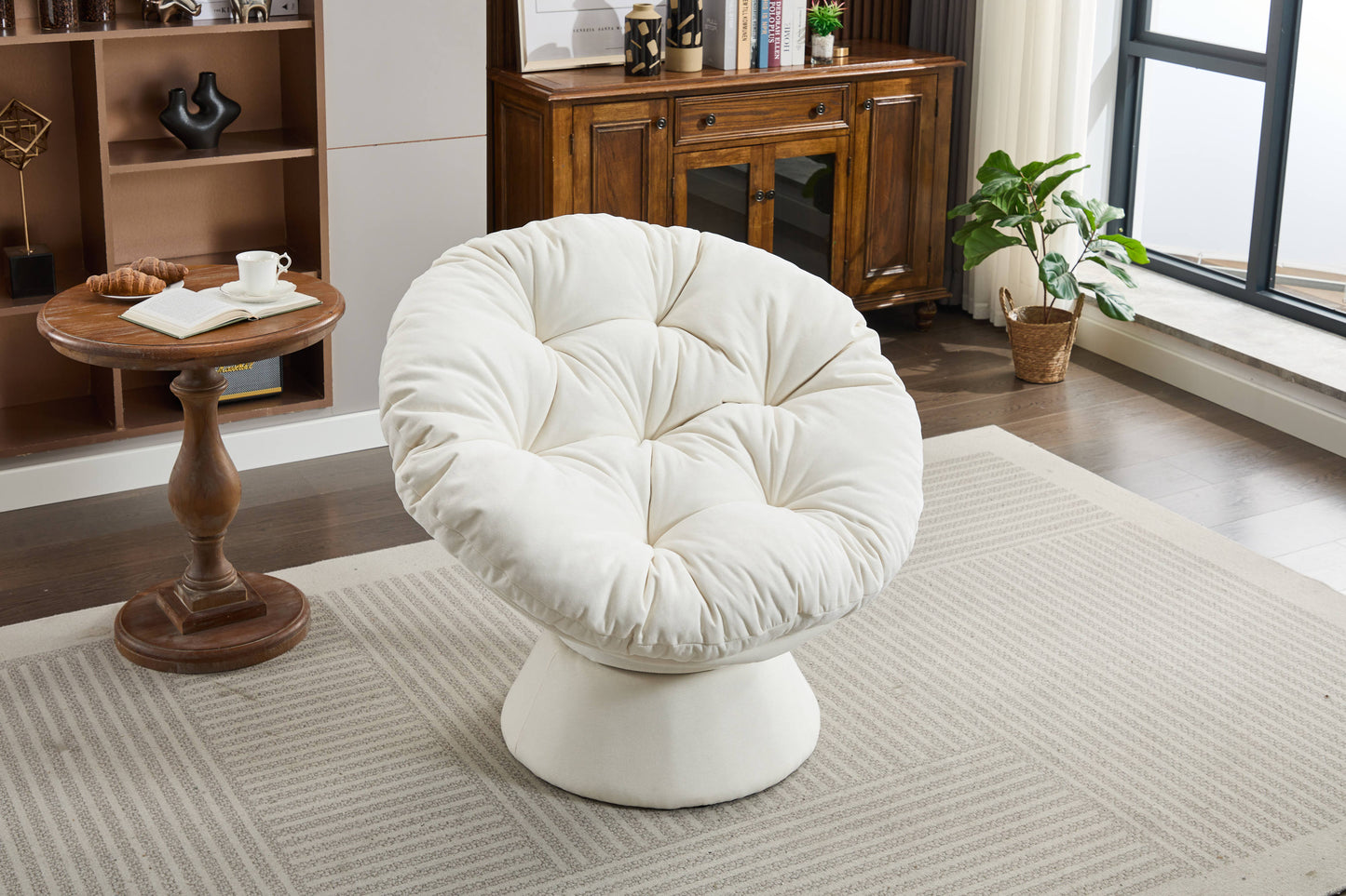 Oversized Swivel Accent Chair, 360 Swivel Barrel Chair, Papasan Chair for Living Room Bedroom