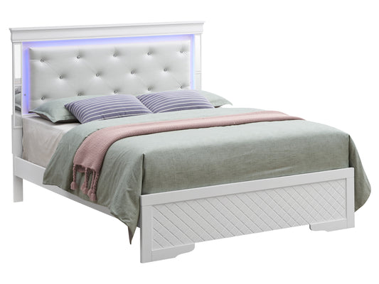 Elegant Silver Champagne King Size Bed