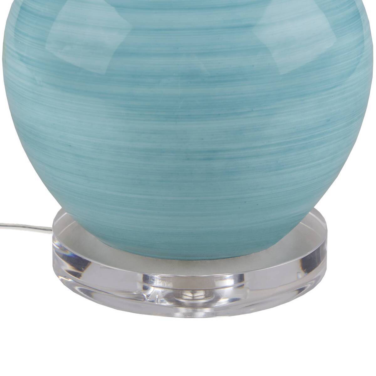 Blue Aqua Swirl Blown Glass Table Lamp