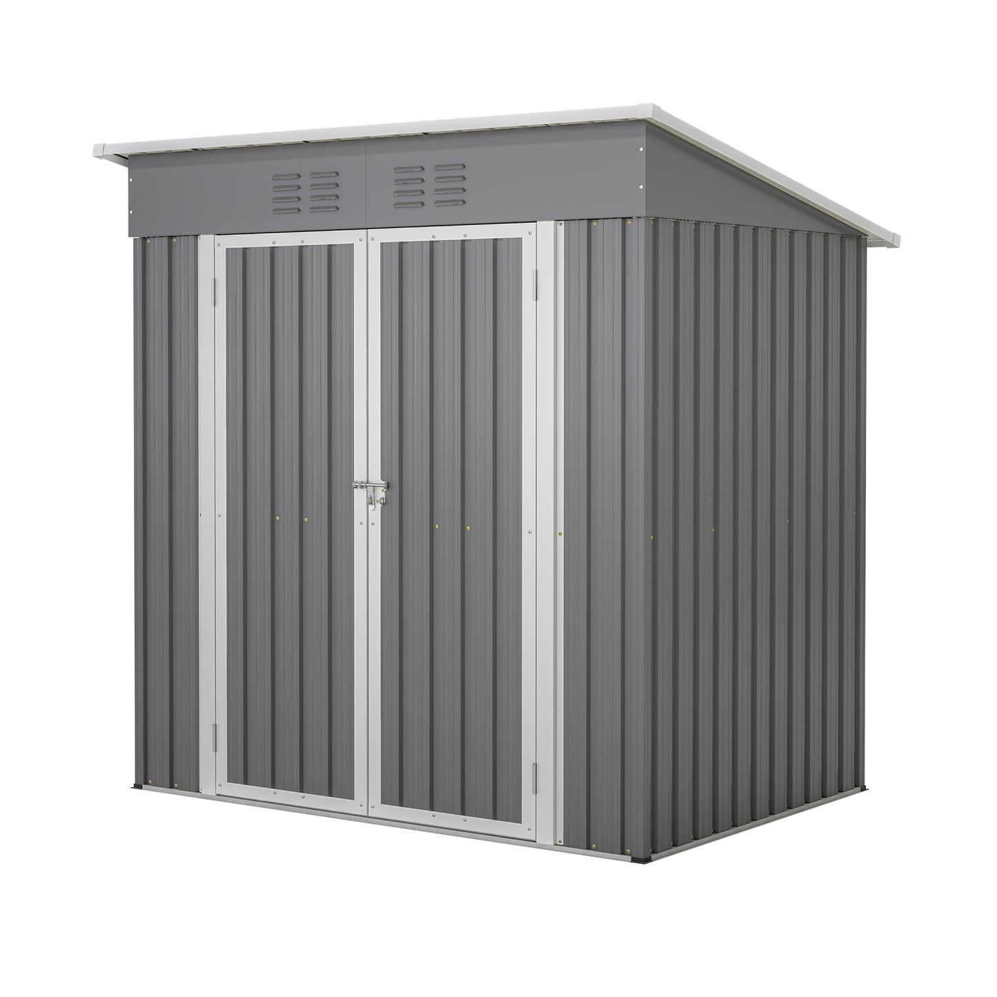 6'x4' Outdoor Metal Storage Shed for Garden Tools Lockable Door