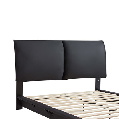 Upholstered Floating Bed Frame with Motion Activated LED Full Size