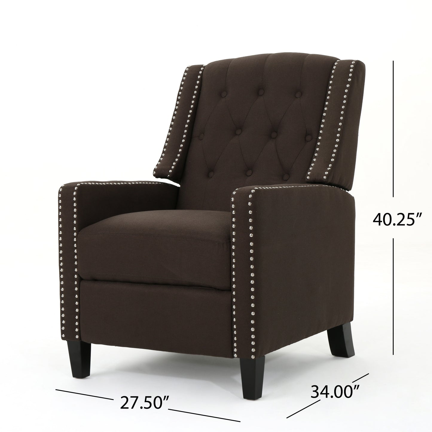 Classic Coffee Fabric Push Back Chair