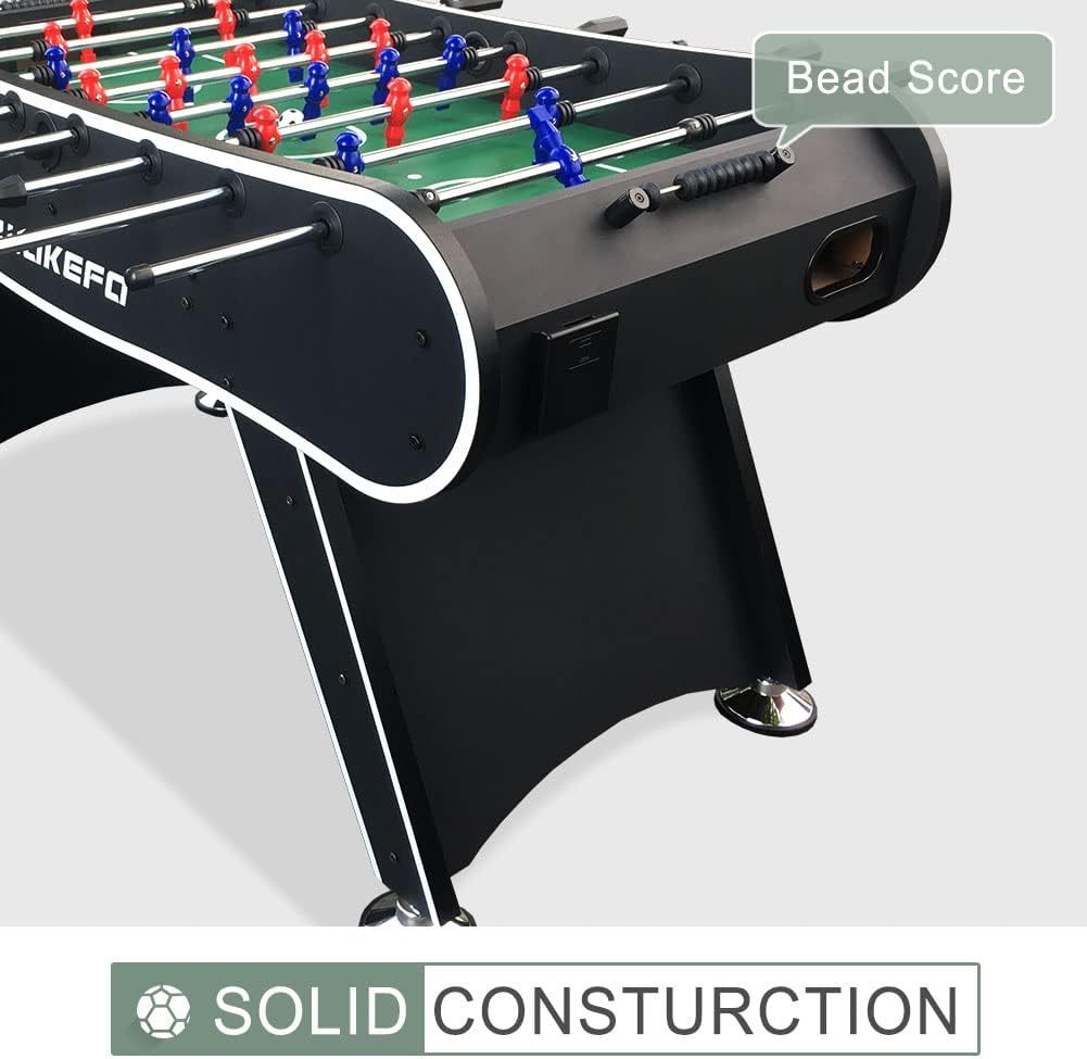 Foosball Table Soccer Arcade Games: Foosball Tables Adult Size for Home, Game Room, Bar - Competition Sized Football Table w/ 2 Balls, 2 Drink Holders, Table Soccer Game for Kids and Adults