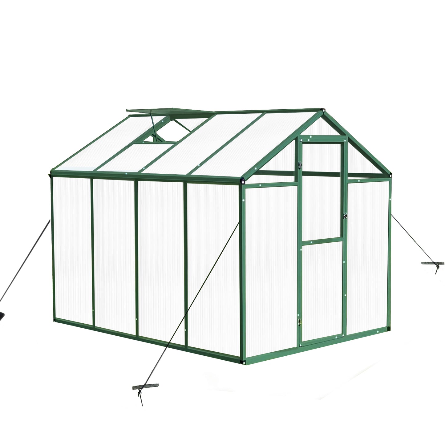 Newly marketed Gain height windproofaluminum greenhouse 6x8 FT Polycarbonate Greenhouse Raised Base and Anchor Aluminum Heavy Duty Walk-in Greenhouses for Outdoor Backyard in All Season