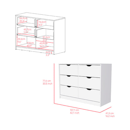 Dresser Curio, Four Drawes, White Finish