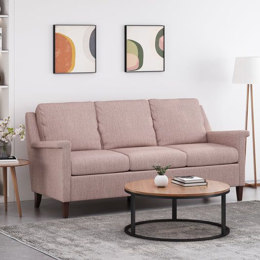 Comfy 3-seat Sofa with Wooden Legs, PU, for Living Room and Study