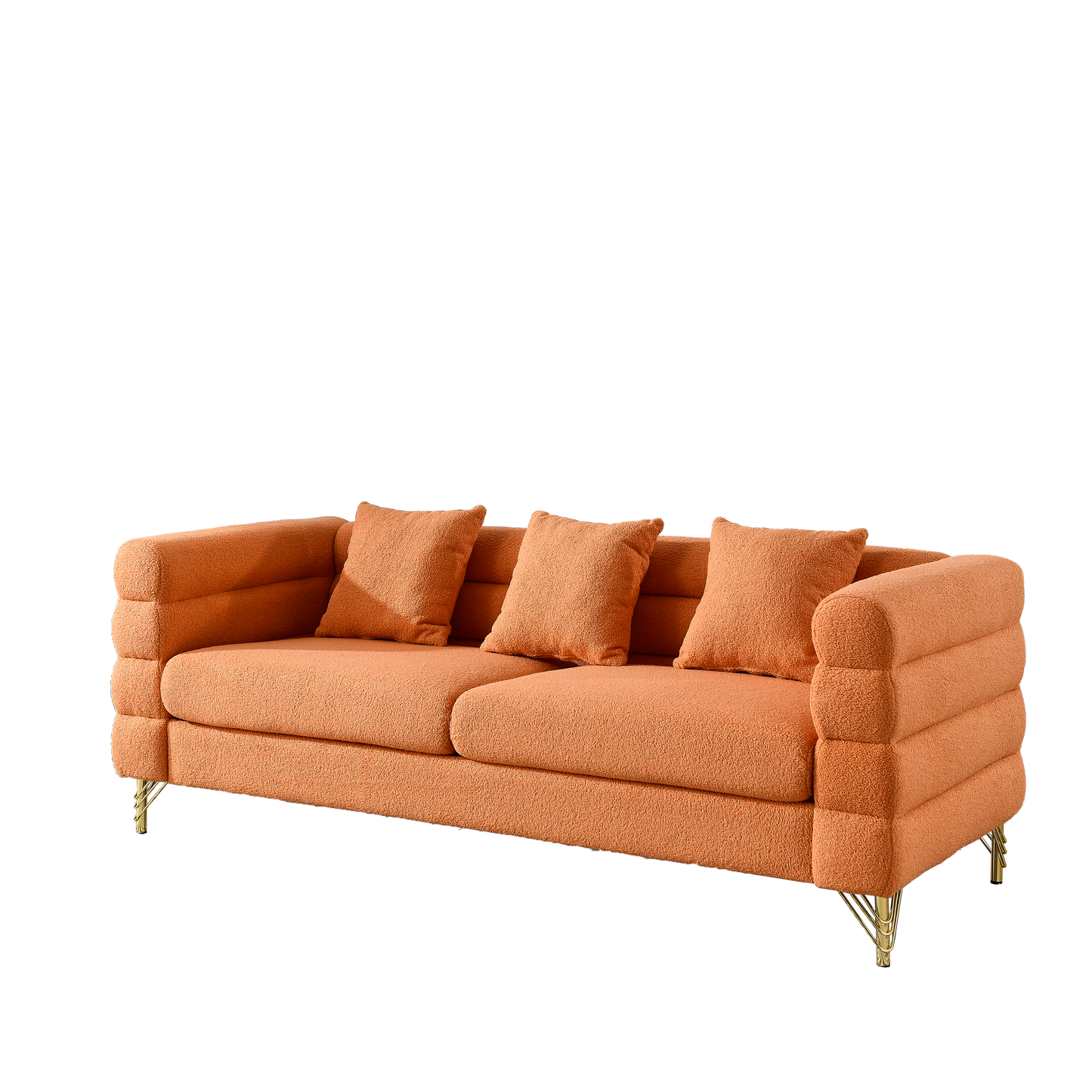 3-seater + 3-seater Combination sofa.ORANGE teddy