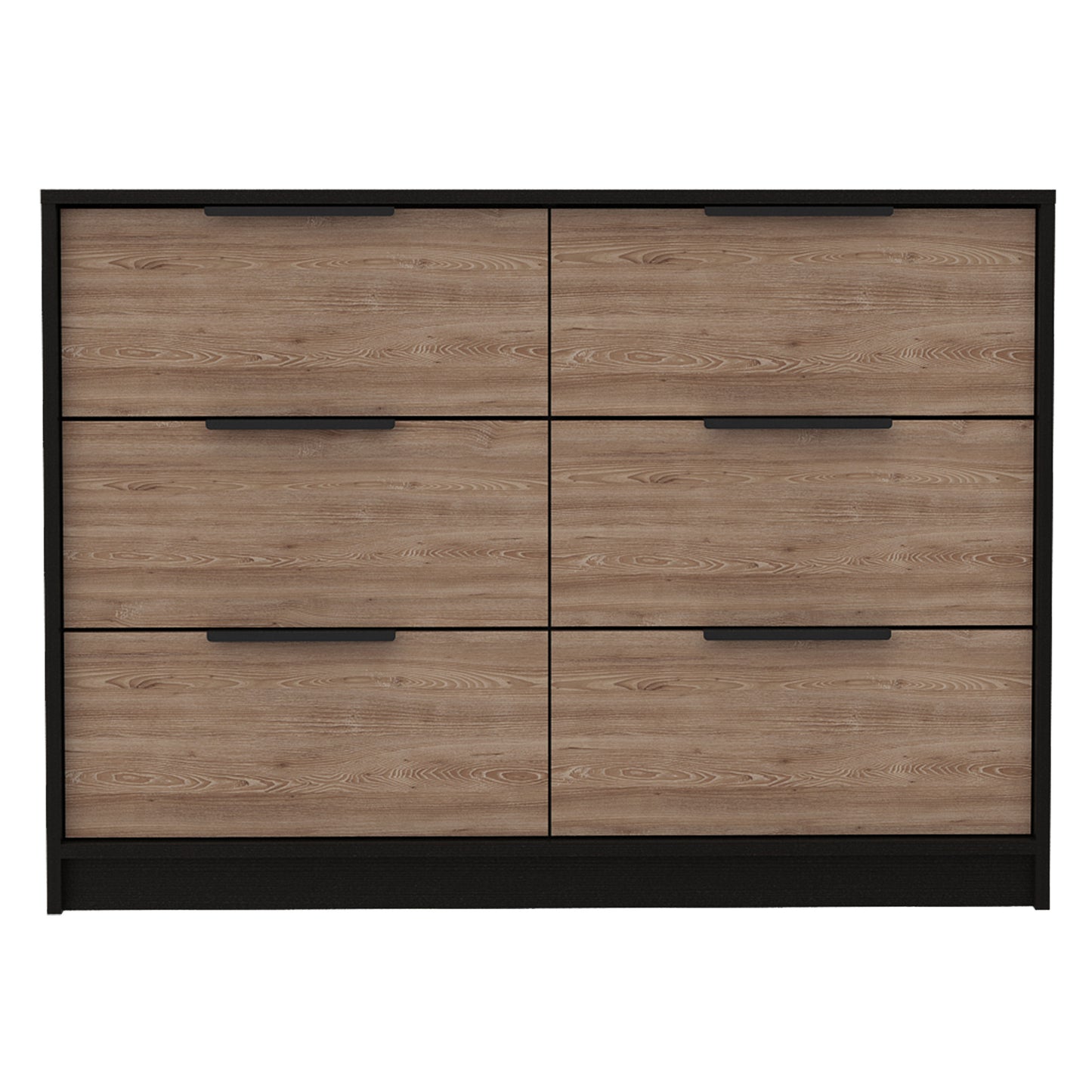 4 Drawers Dresser, Superior Top, Black / Pine