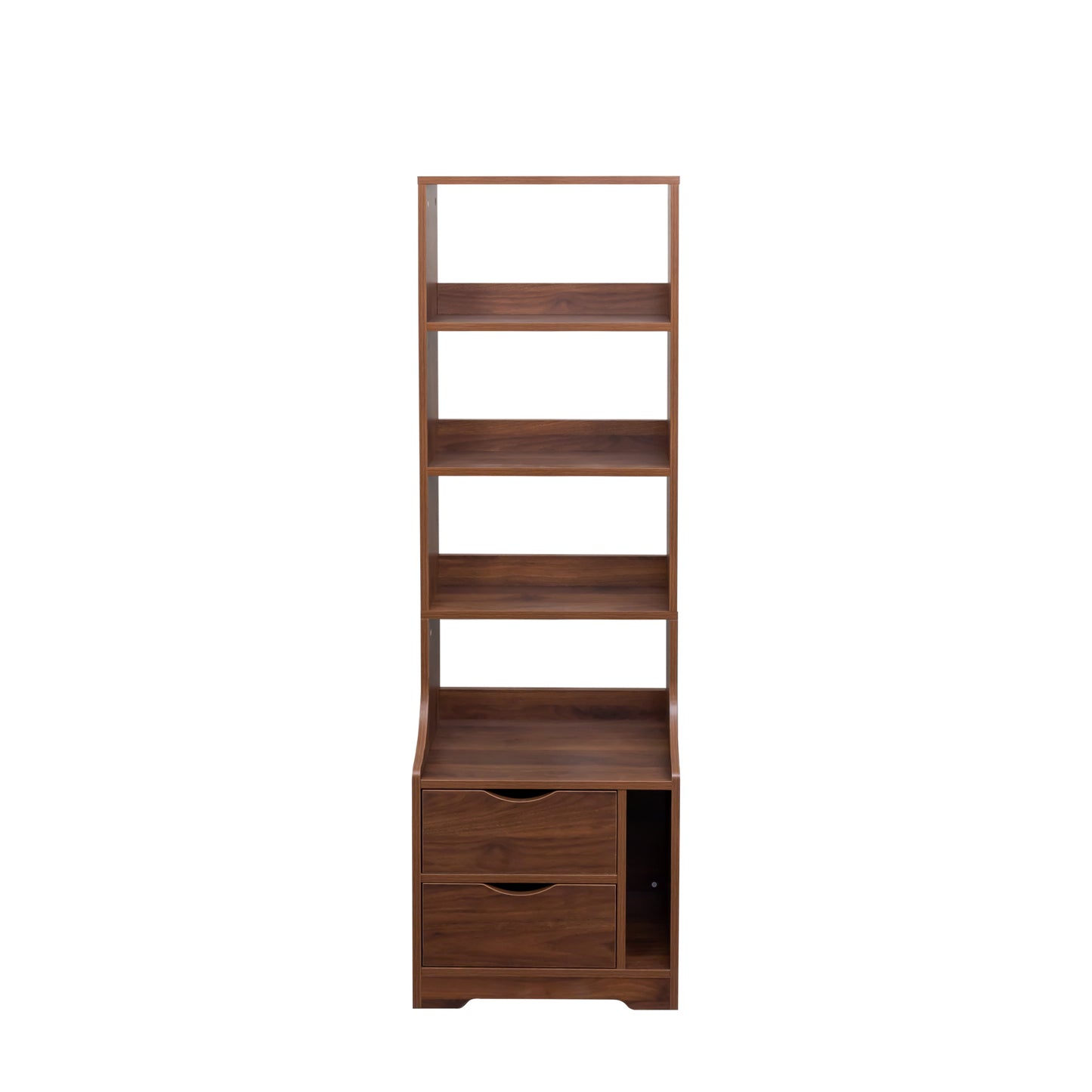 Night Stand with Bookshelf, Night Stand with 2 Storage Drawers for Bedroom