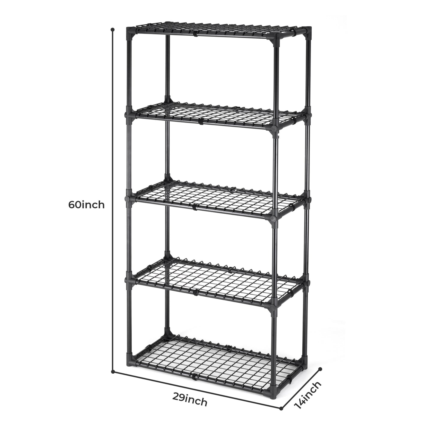 5-SHELF WIRE RACK WITH COVER(1PACK)