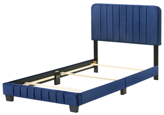 Contemporary Navy Blue Twin Bed