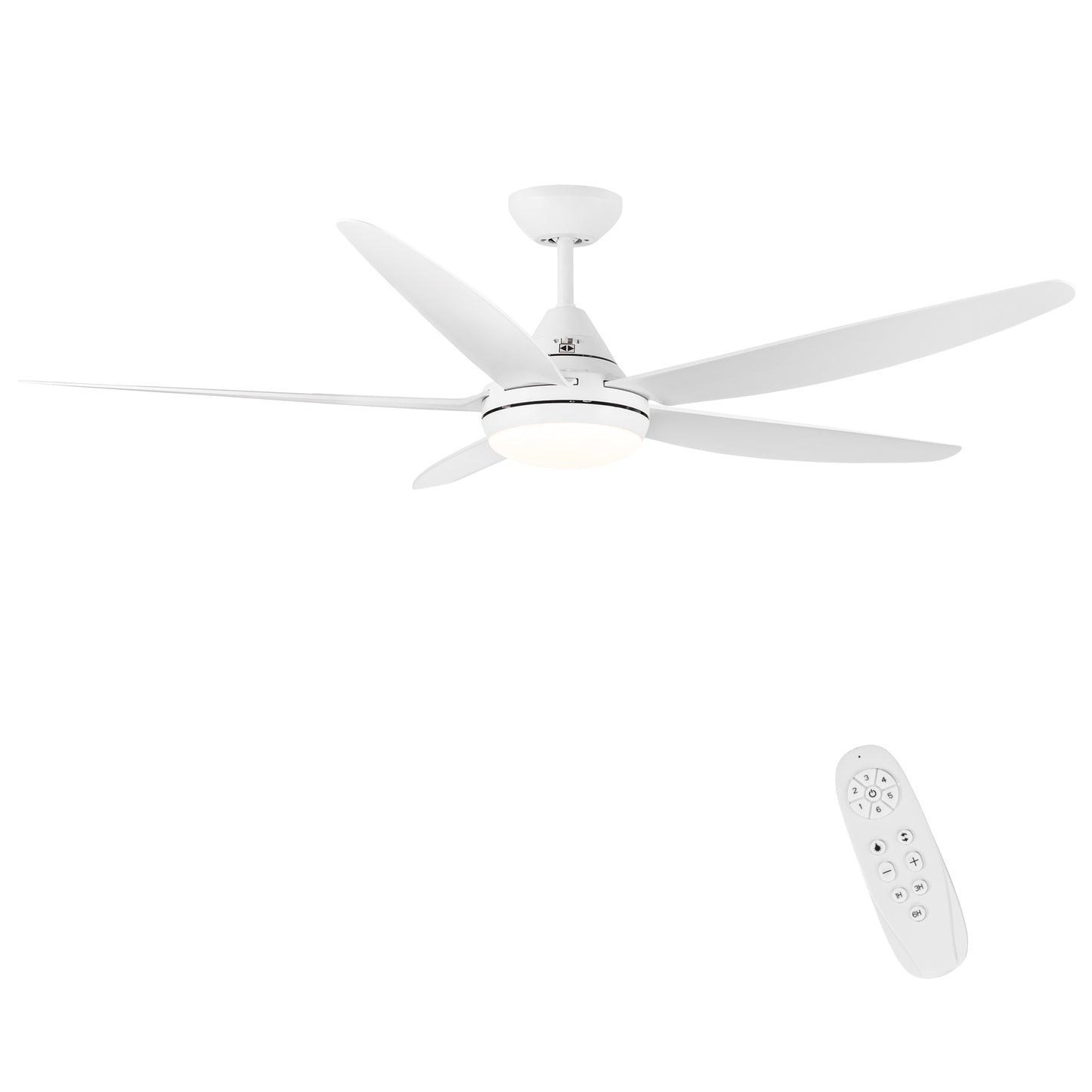 56 In Intergrated LED Ceiling Fan Lighting with White ABS Blade