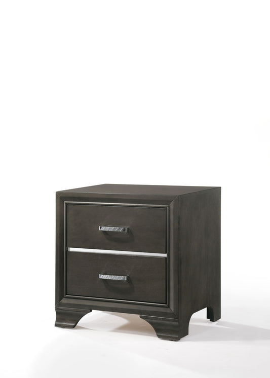 Carine II Gray Finish Nightstand
