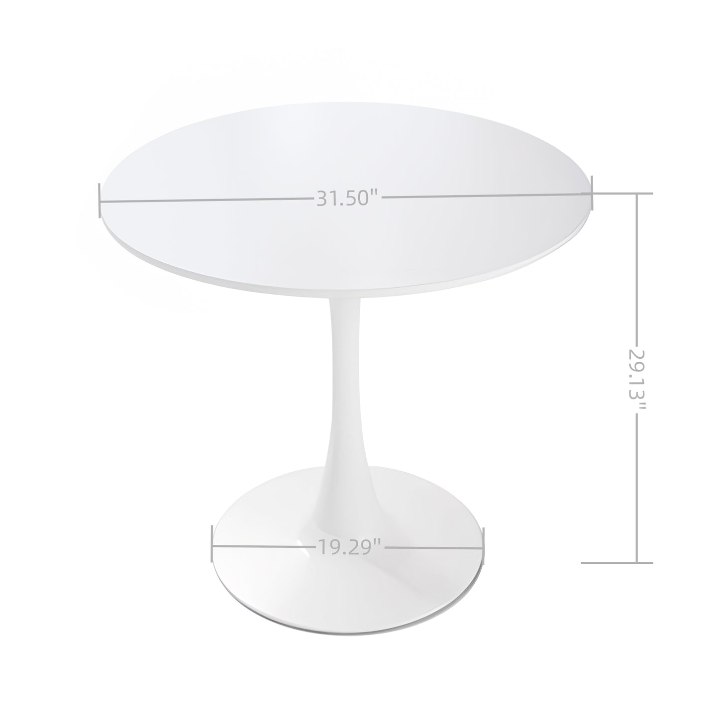 31.5" Round MDF Dining Table Set for 4, White Dining Table MDF Easy Clean with Durable Black Metal Legs, 4 PCS Comfortable Dining Chair Linen Upholstered Chair for Restaurant,Guest Receptions