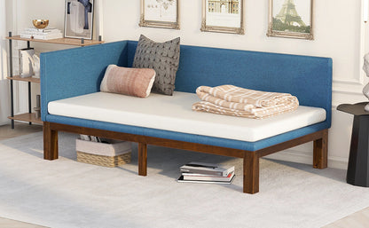 Upholstered Daybed/Sofa Bed Frame Twin Size Linen-Blue