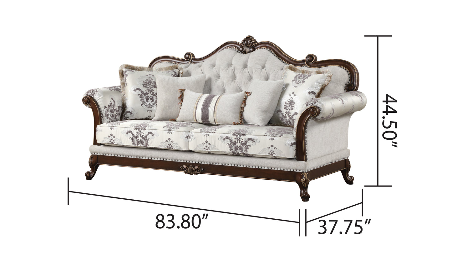 Gloria Traditional Style button tufted Sofa