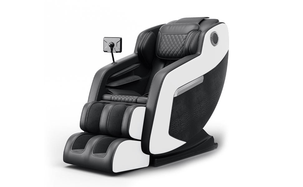 Open Massage Chair,Full Body Zero Gravity Recliner with Bluetooth, Hip Heating, Foot Massage and Air Massage System for Home Office, for mom/dad (Black and white)