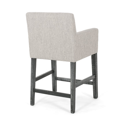 Upholstered 26 inch Counter Stool - Light Gray/Gray