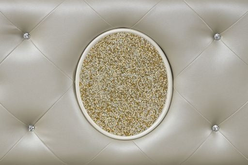 King 5 Pc Unique LED Vanity Bedroom Set made With Wood in Beige