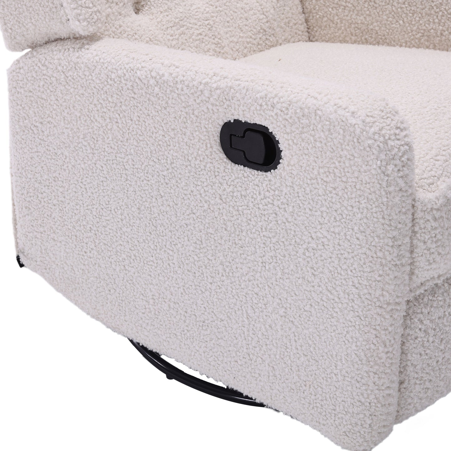 COOLMORE Rocking Recliner Chair,360 Degree Swivel Nursery Rocking Chair,Glider Chair,Modern Small Rocking Swivel Recliner Chair for Bedroom,Living Room Chair Home Theater Seat (White Teddy)