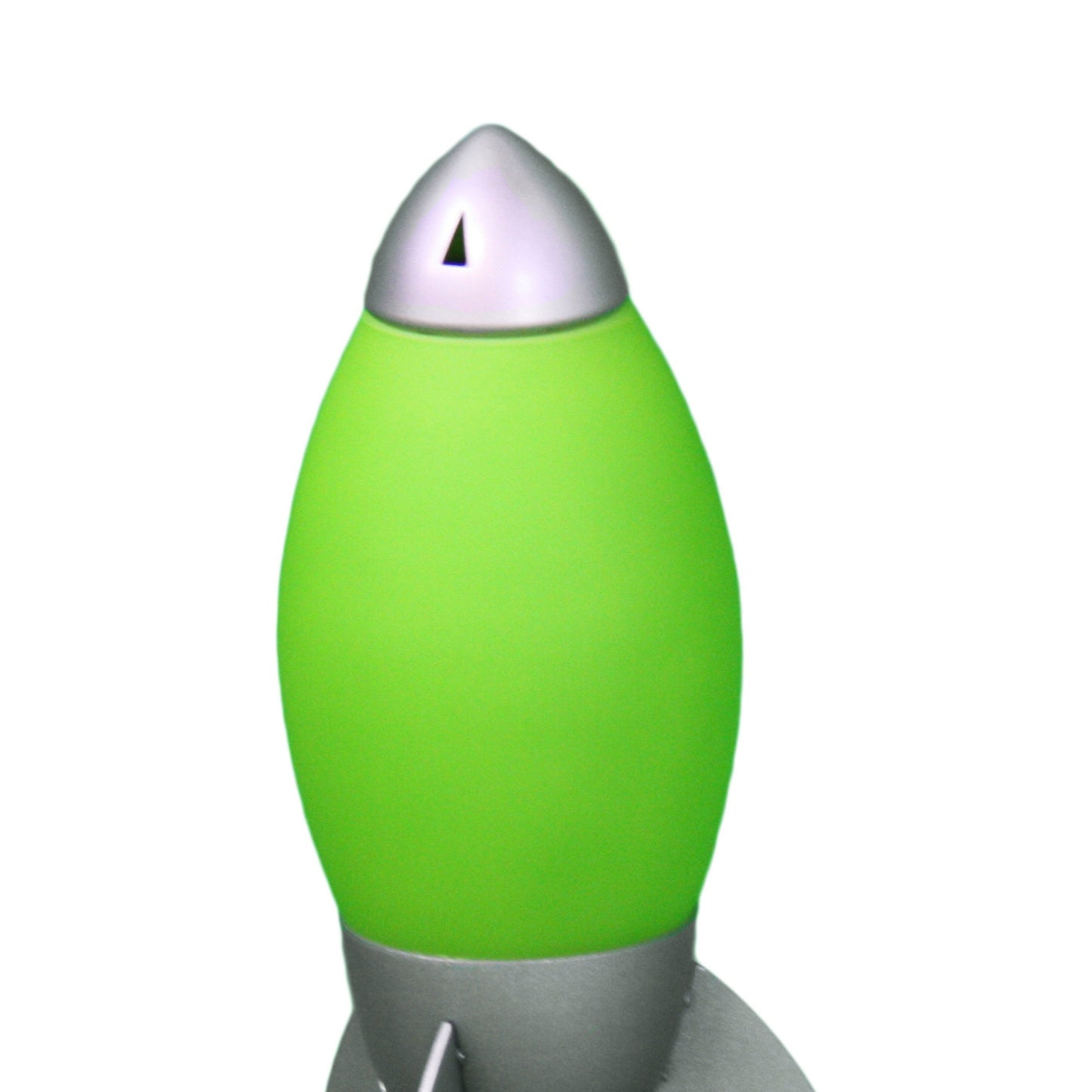 10.5" Tall Acrylic Kids Table Lamp, Rocket Ship design, Green