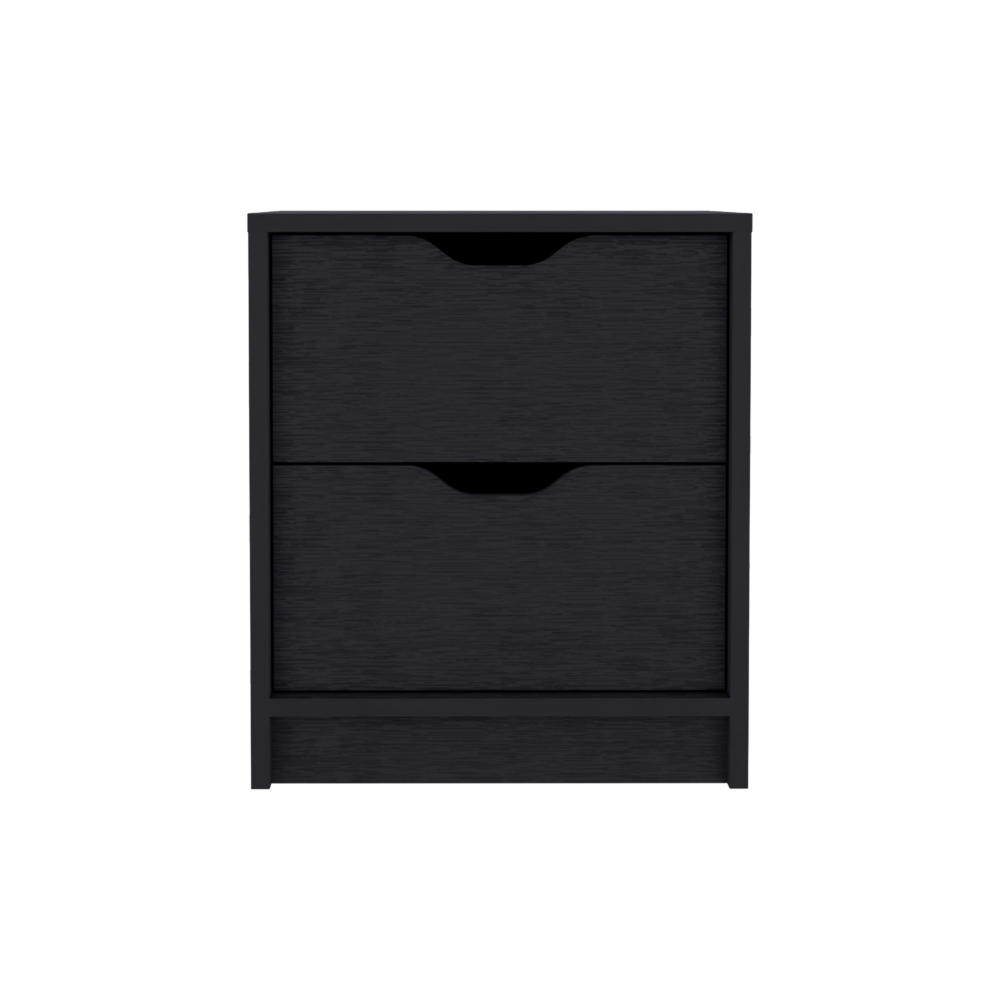 Basilea 2 Drawers Nightstand , End Table, Side Table Pull Out System -Black