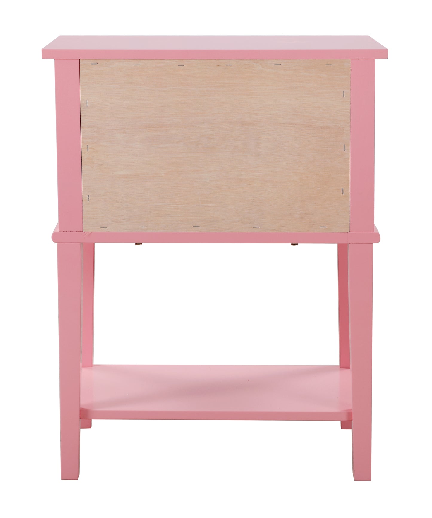 Contemporary Pink Nightstand With Open Shelf