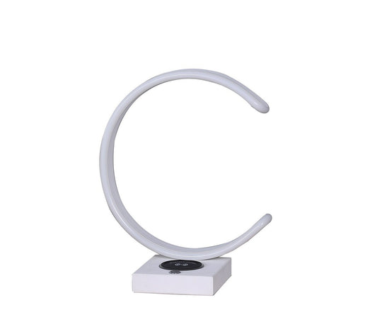 13.5' C Shape LED w/ USB / Wireless Charger Port Table Lamp