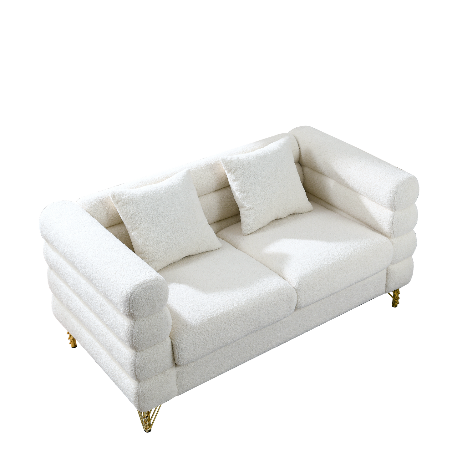 3-seater + 3-seater Combination sofa.White teddy(Ivory)