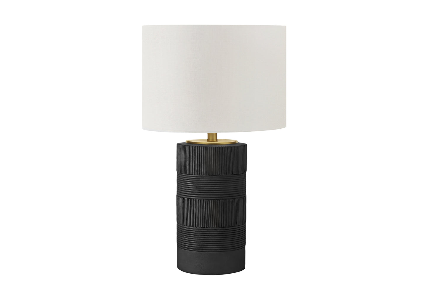 Lighting, 24"h, Table Lamp, Black Resin, Ivory / Cream Shade, Contemporary