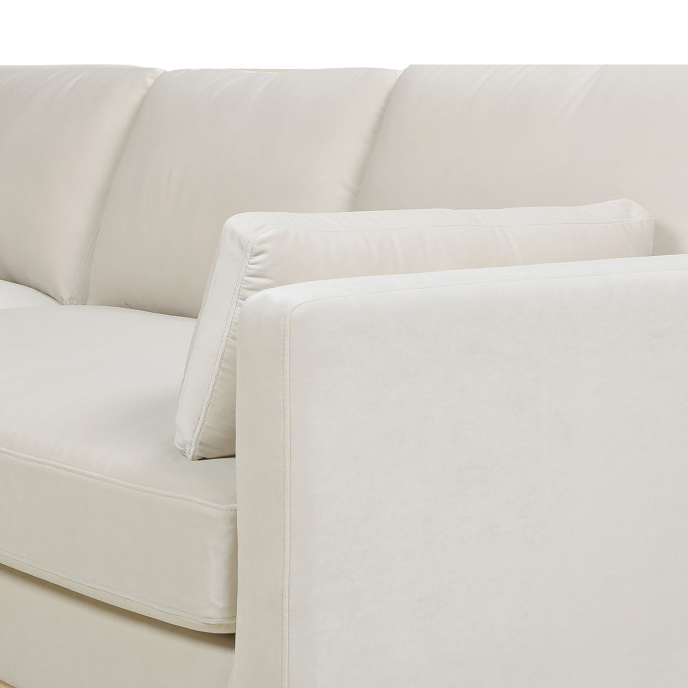 Knox 89" Modern Farmhouse Reversible Chaise Sectional Sofa, French Beige Performance Velvet