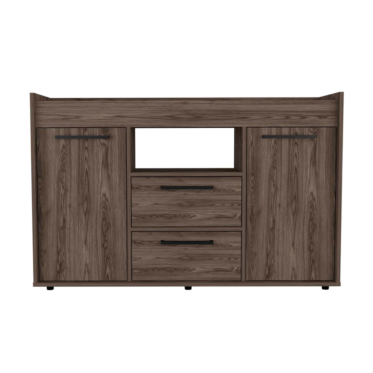 Lyon Sideboard, Two Drawers, Double Door Cabinets -Dark Walnut